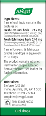 A.Vogel Uva Ursi and Echinacea Cystitis Oral Drops. Cystitis Treatment for Women