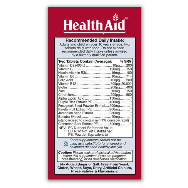 HealthAid GlucoBate - 60 Tablets