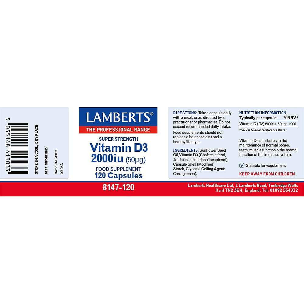 LAMBERTS Vitamin D3 2000 IU