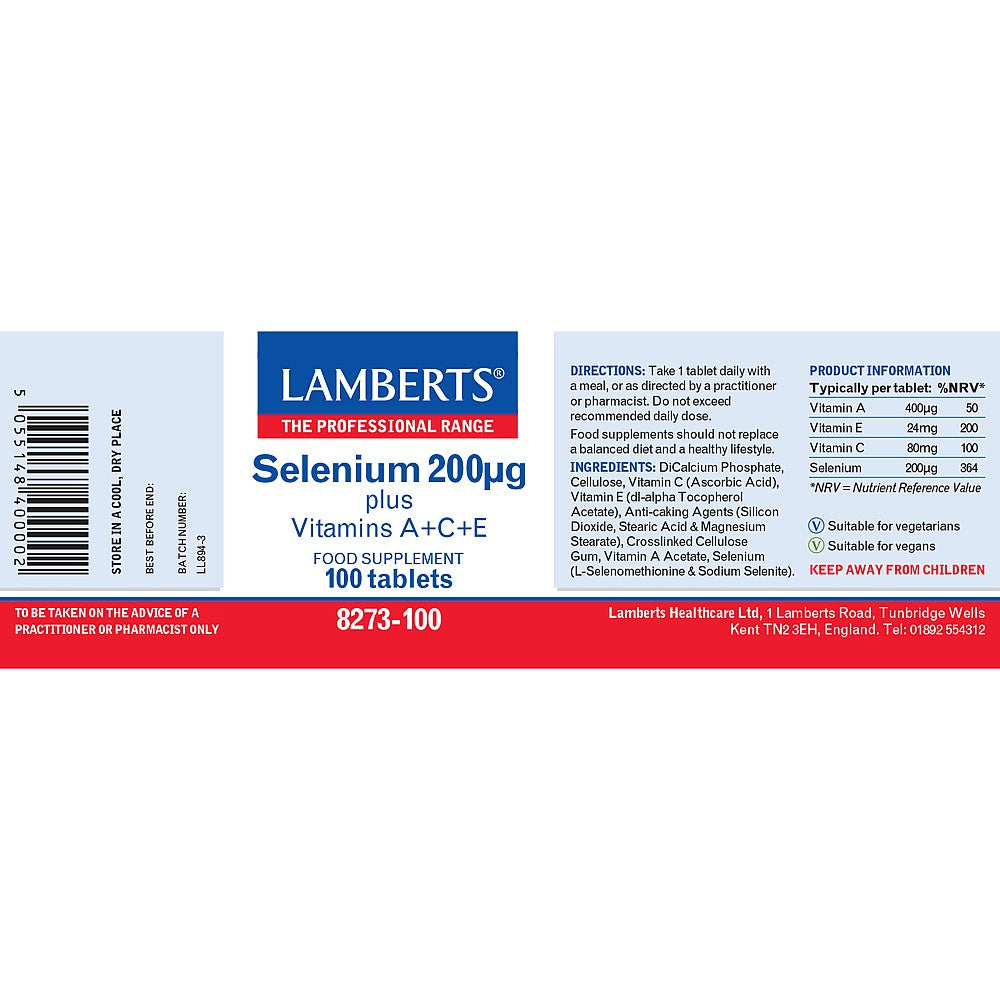 LAMBERTS Selenium 200µg plus A + C + E