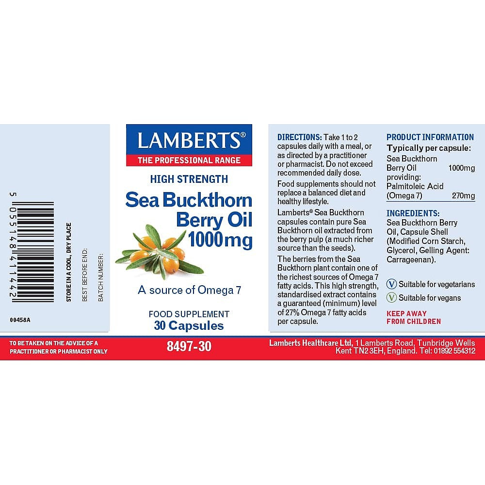 LAMBERTS Sea Buckthorn Berry Oil 1000mg