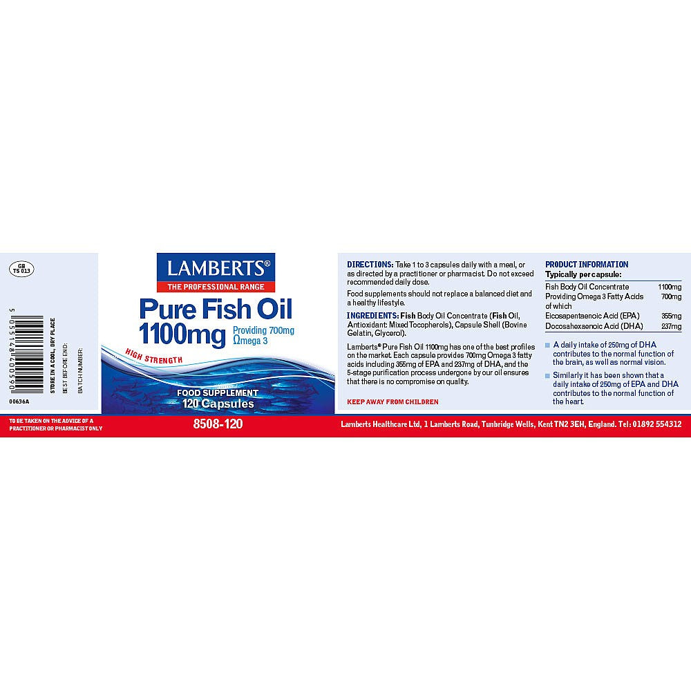 LAMBERTS Pure Fish Oil 1100mg