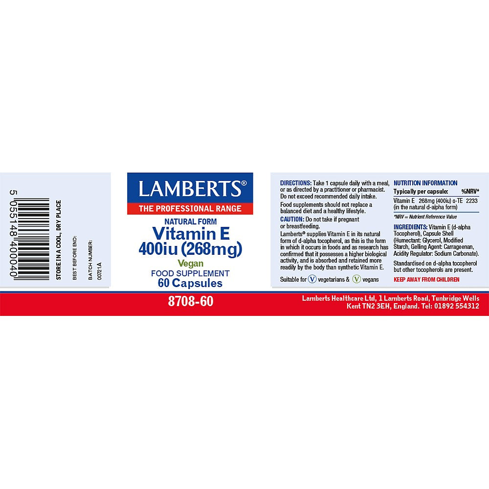 LAMBERTS Natural Vitamin E 400 i.u.
