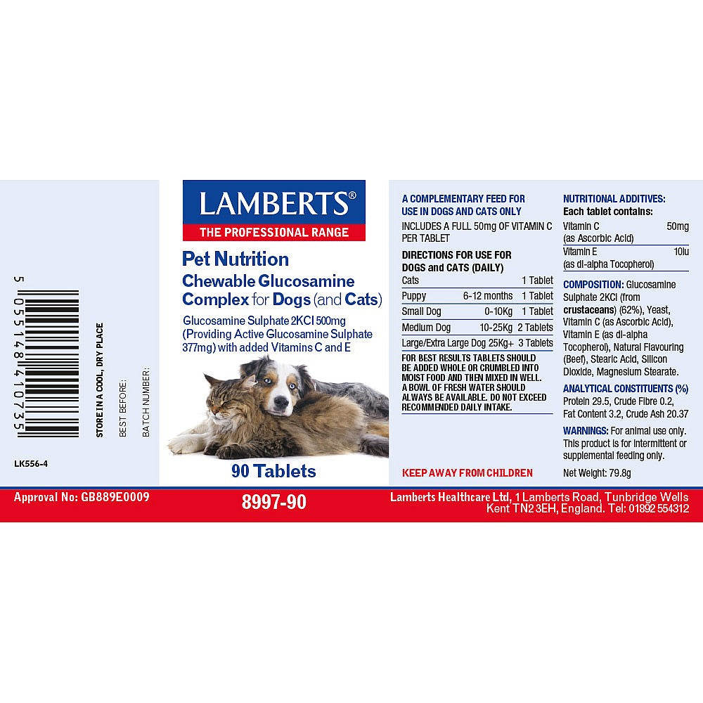 LAMBERTS Chewable Glucosamine Complex for Dogs & Cats