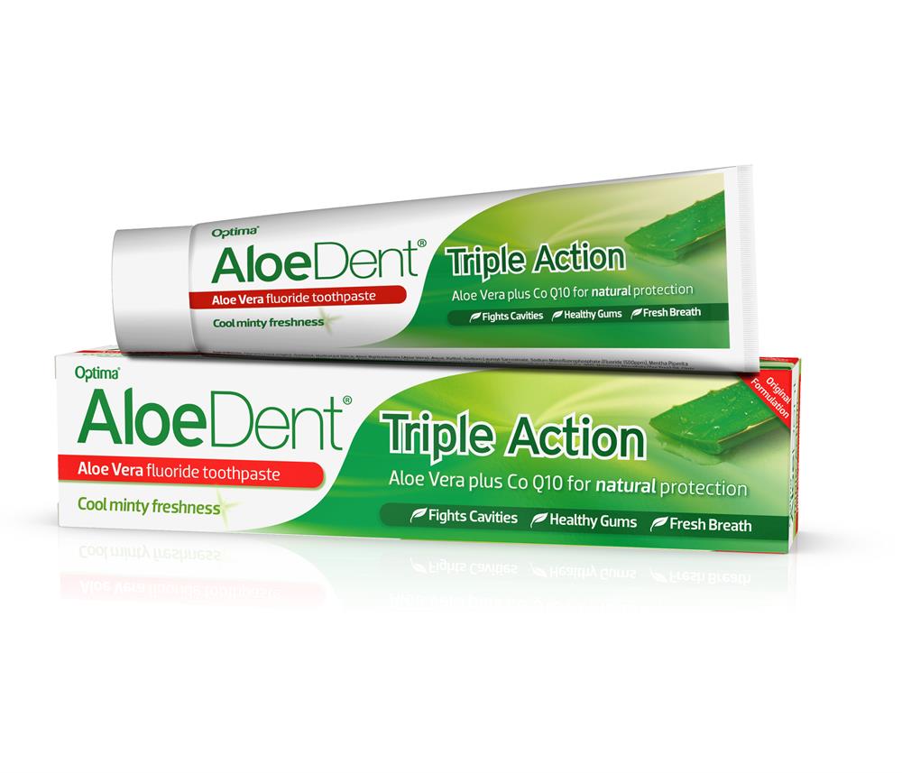 Aloe Dent Triple Action Aloe+CoQ10 Toothpaste FLUORIDE - Peppermint