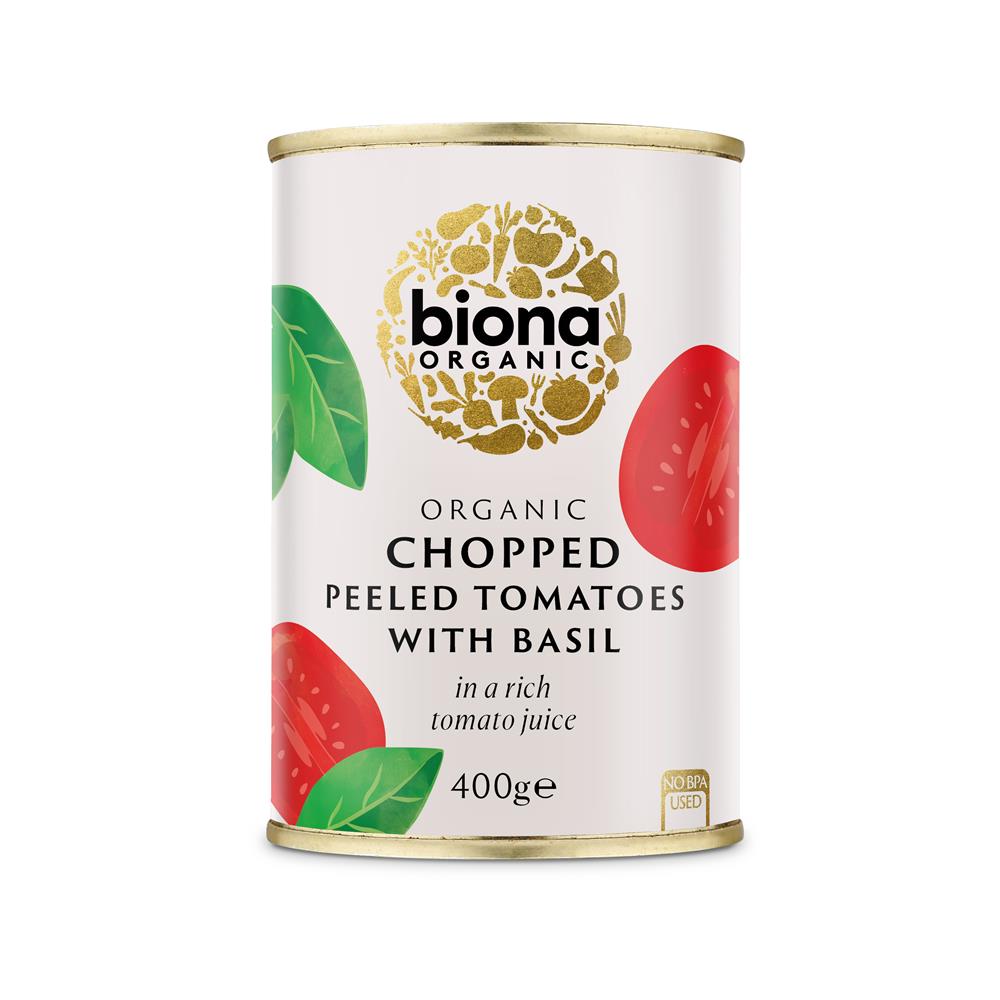 Biona Organic Chopped Tomatoes with Fresh Basil