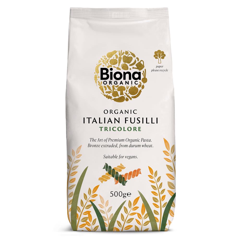 Biona Organic Fusilli Tri Colore Bronze extruded