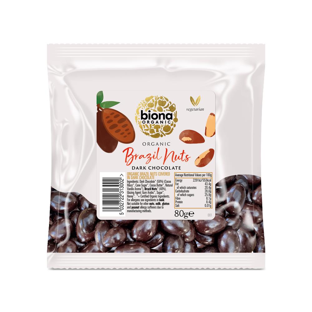 Biona Organic Plain Chocolate covered Rainforest Brazils