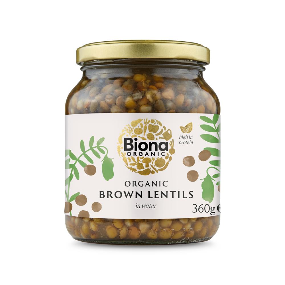 Biona Organic Brown Lentils Demeter - in Glass Jars