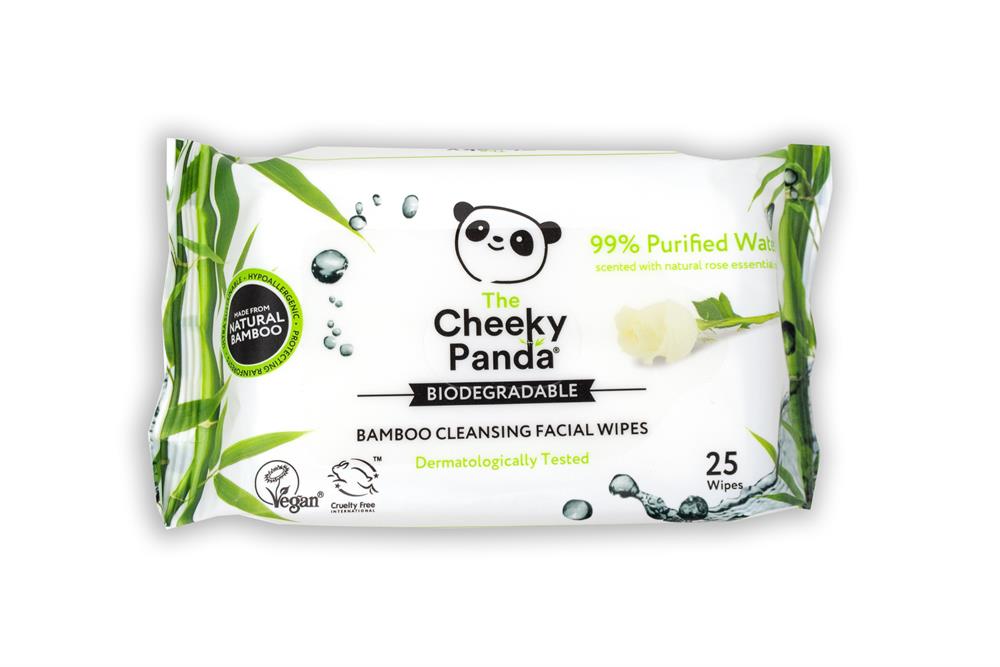 Cheeky Panda 100% Bamboo Facial Cleansing Wipes Rose Scented 25 Wipes