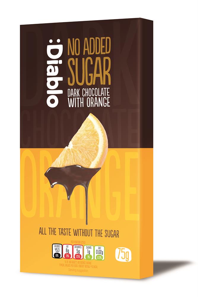 Diablo Sugar Free Diablo Dark Chocolate Bar with Orange