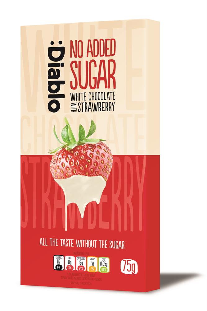 Diablo Sugar Free Diablo White Chocolate Bar with Strawberry