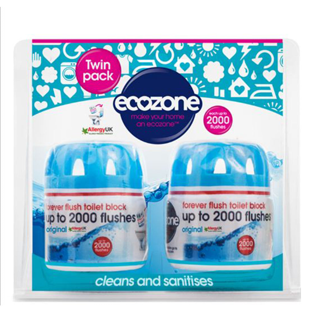 Ecozone Forever Flush 2000 Flushes - Twin Pack - Blue