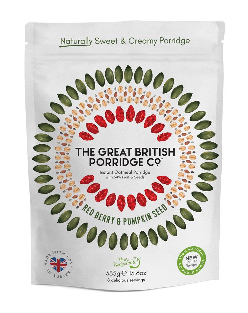 The Great British Porridge Com Red Berry & Pumpkin Seed Porridge