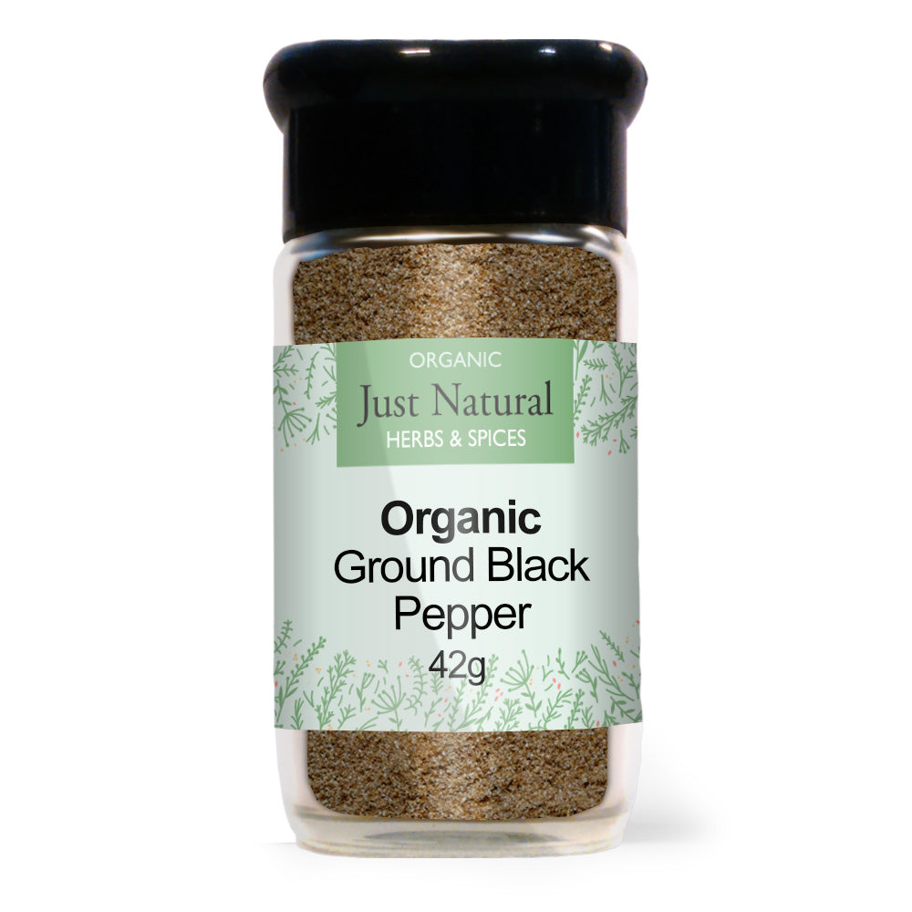 Just Natural Herbs Organic Ground Black Pepper (Glass Jar)