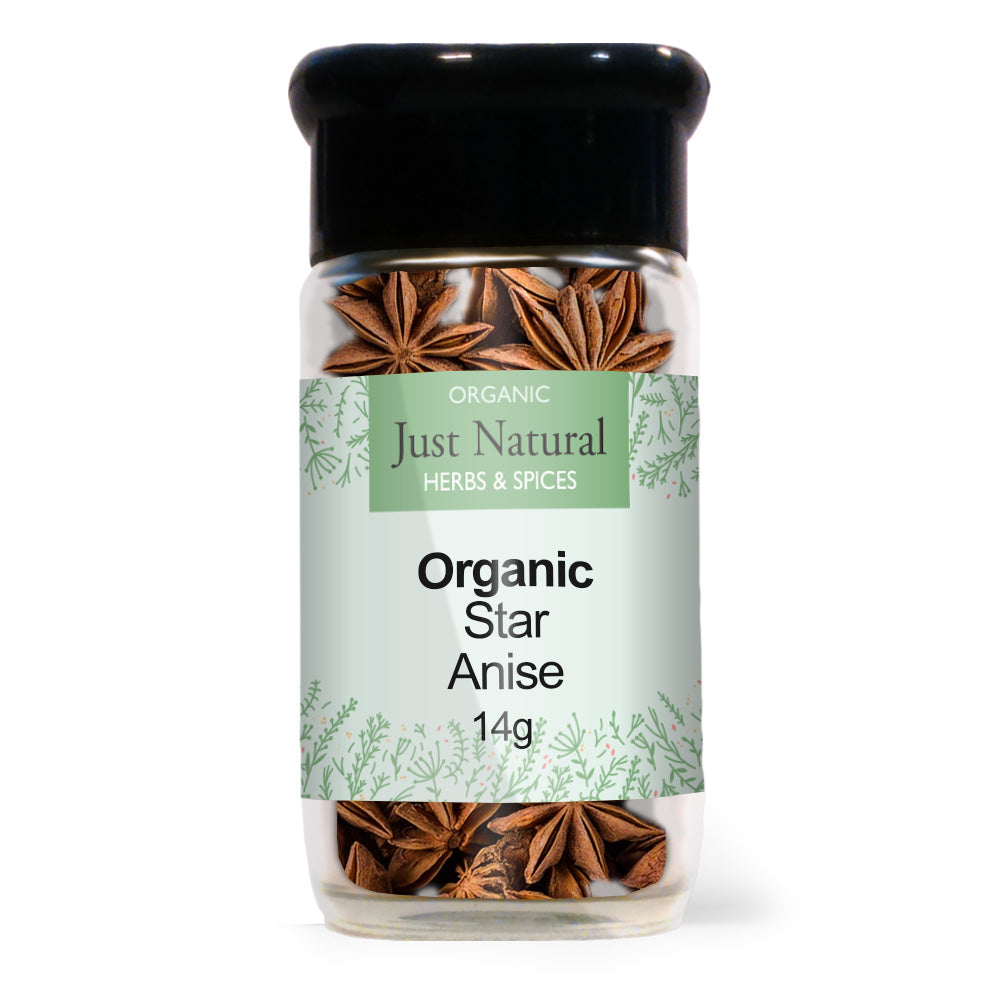 Just Natural Herbs Organic Star Anise (Glass Jar)