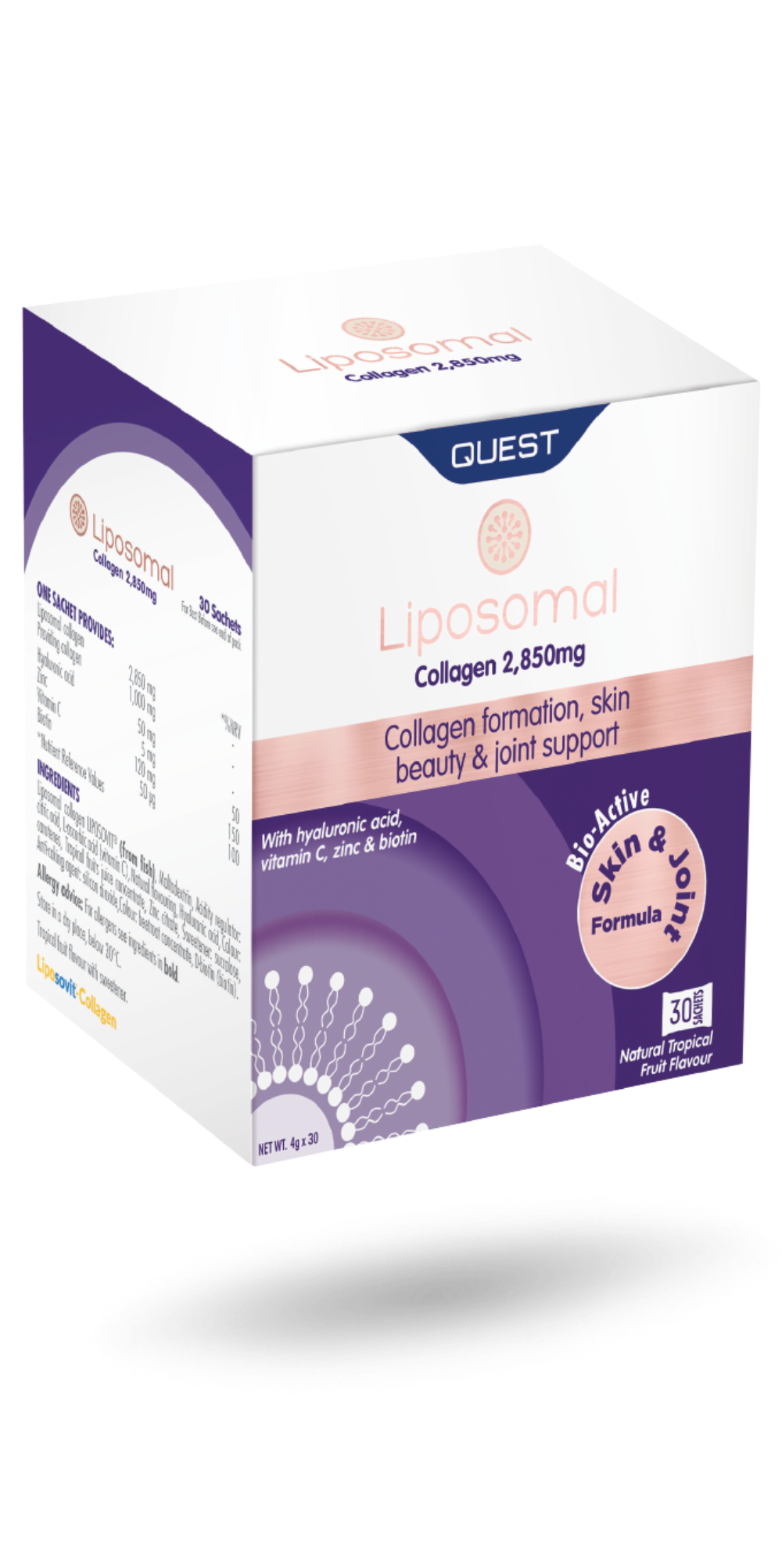 Quest Liposomal supplement packaging on a white background