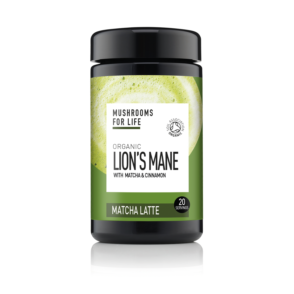 MUSHROOMS FOR LIFE Org Lions Mane With Matcha & Cinnamon Jar