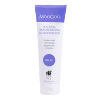Moogoo Natural Magnesium Moisturizer tube on a white background