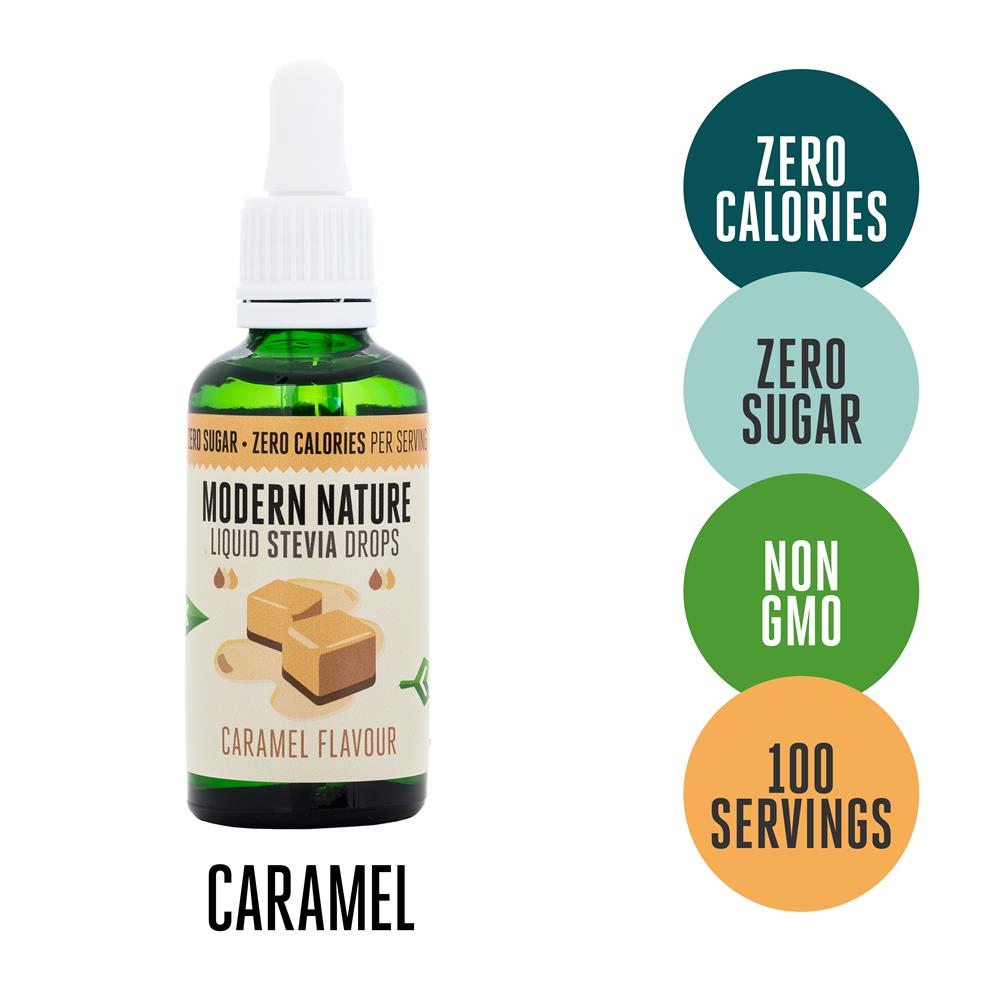Modern Nature Pure Liquid Stevia Drops Sweetener - CARAMEL