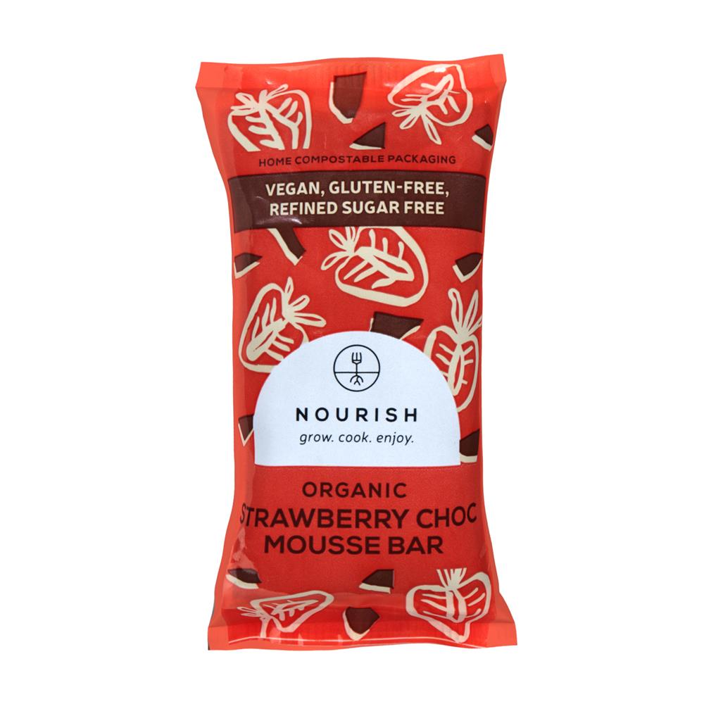 Nourish Grow Cook Enjoy Nourish Organic Strawberry Choc Mousse Bar