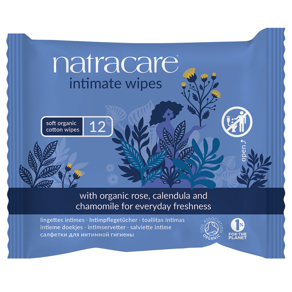 Natracare Organic Cotton Intimate Wipes x 12
