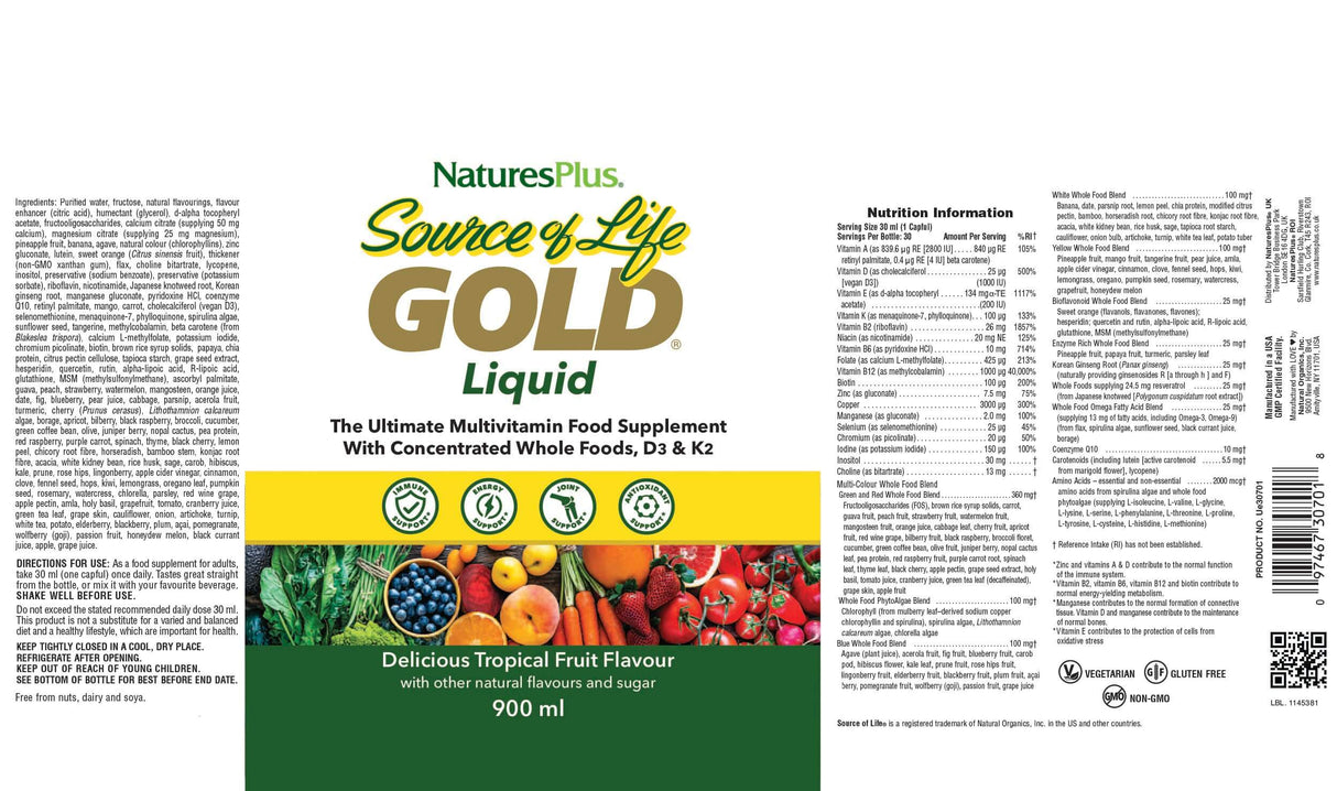 Nature's Plus Source of Life GOLD Liquid