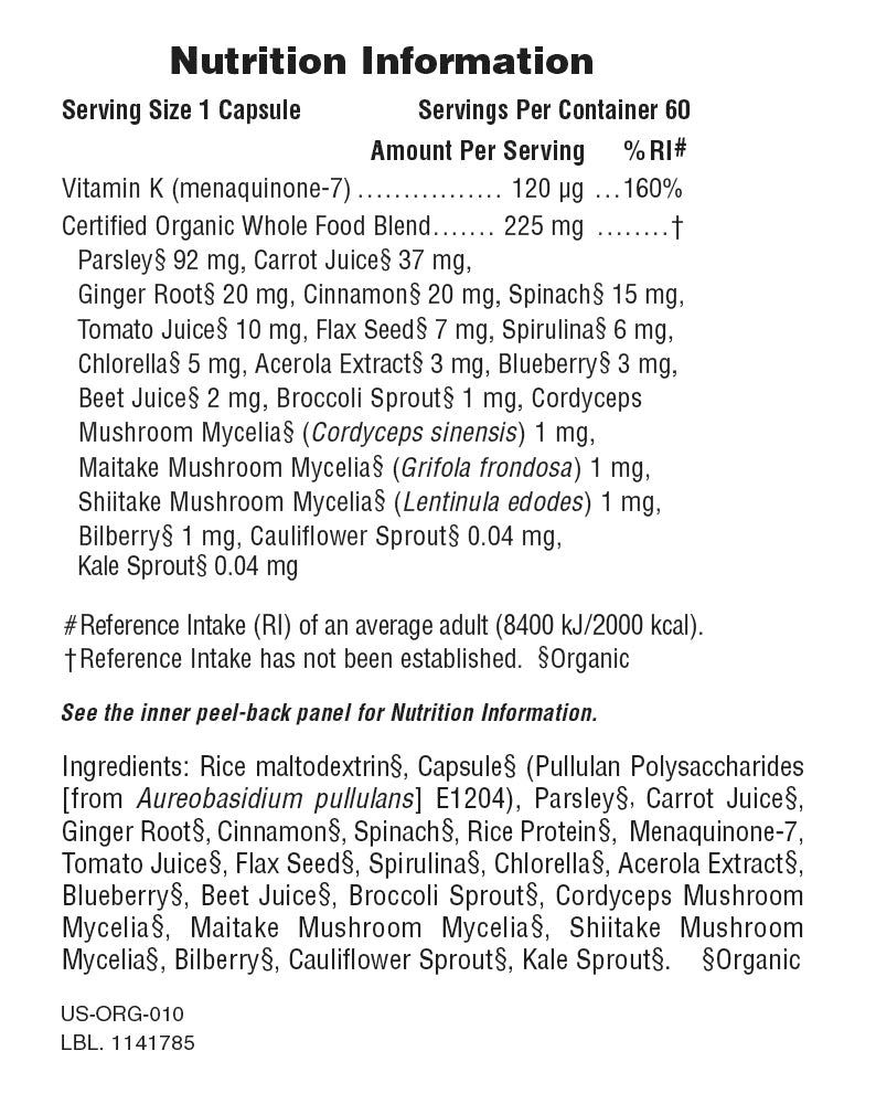 Nature's Plus Source of Life Garden Organic Vitamin K2 120mcg