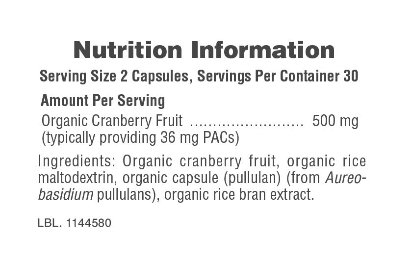 Natures Plus Organic Cranberry 500mg 60 Caps