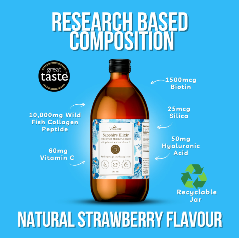 VitaZam Sapphire Elixir Hydrolysed Marine Collagen Liquid