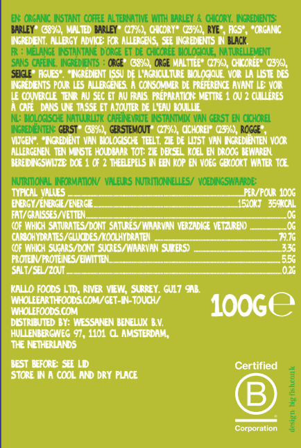 Clipper Organic No Caf previously under the Whole Earth Brand Same Recipe