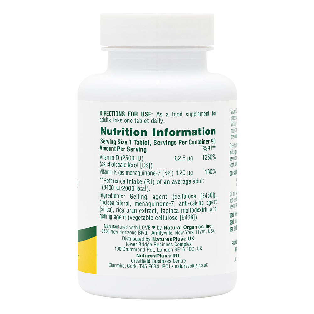 Natures Plus Vit D3 (2500 IU) with K2 (120 mcg)