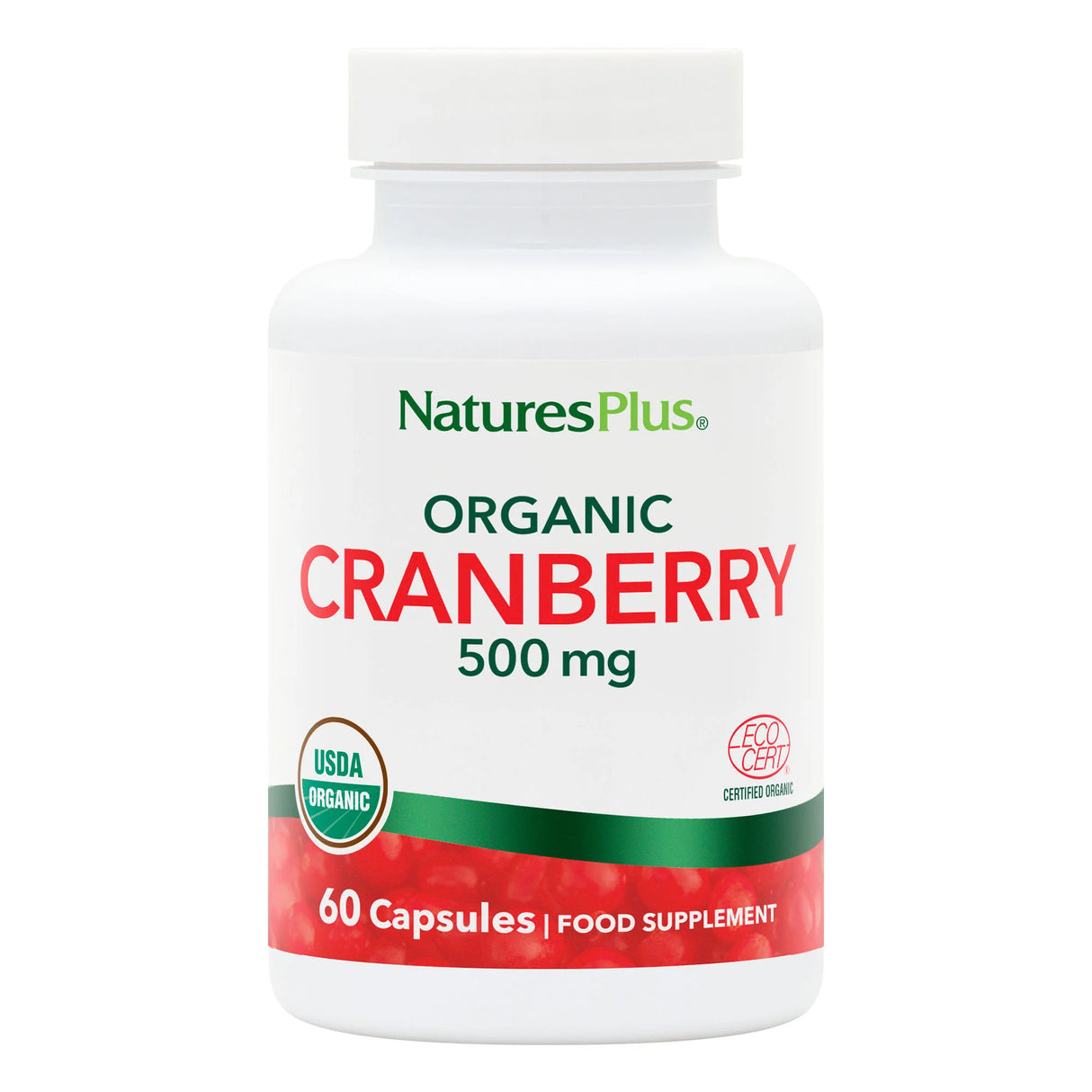 Natures Plus Organic Cranberry 500mg 60 Caps