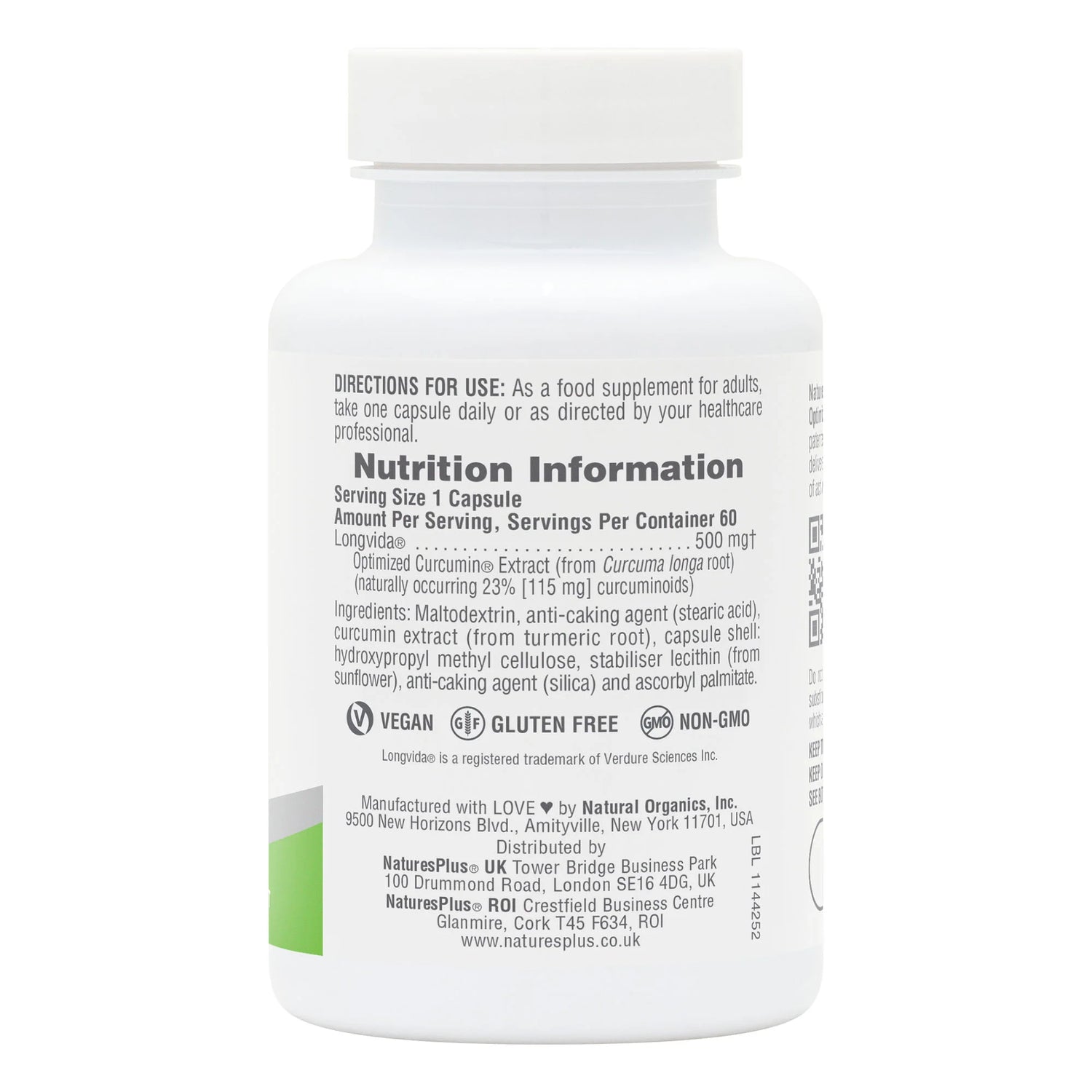 Natures Plus Longvida Curcumin 500mg