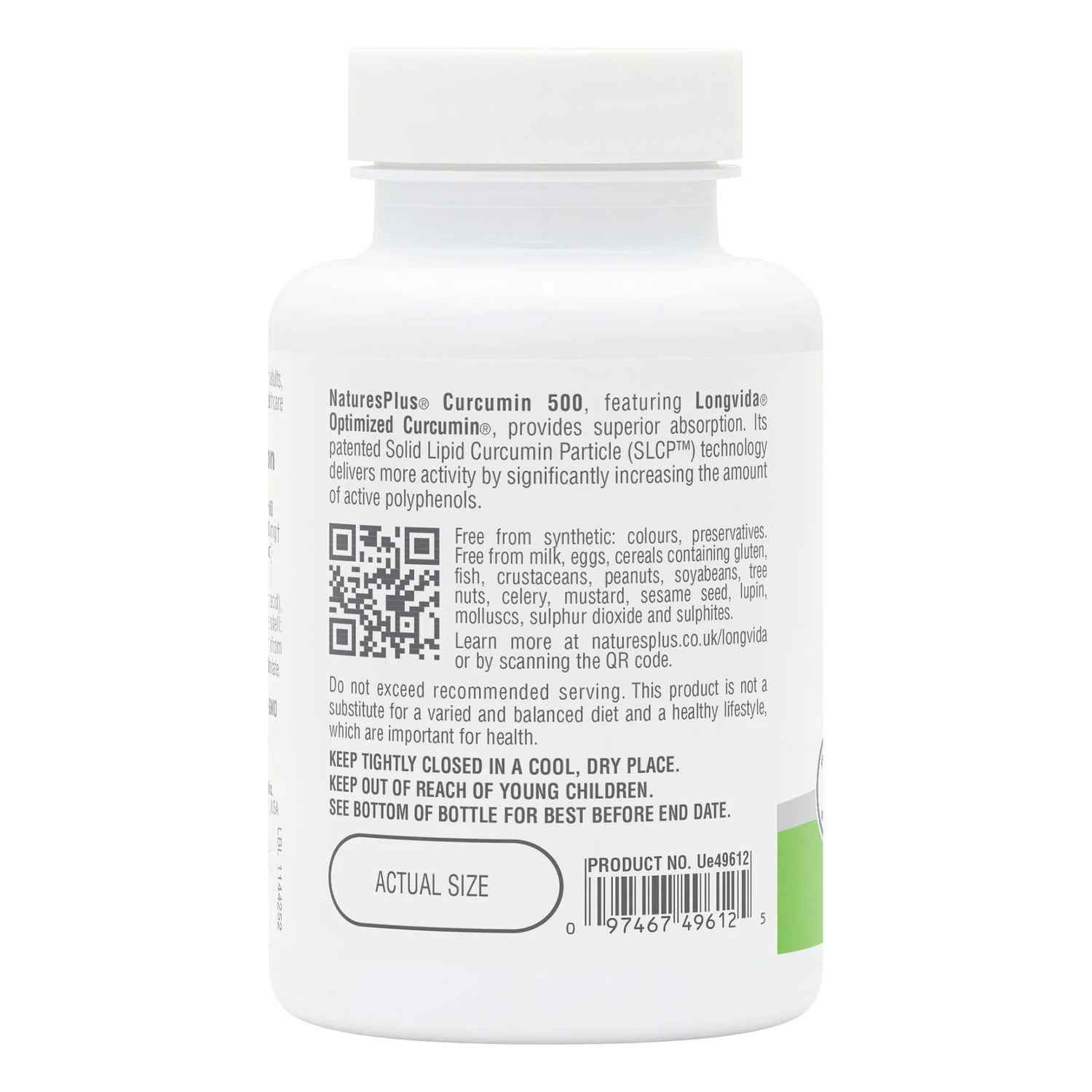 Natures Plus Longvida Curcumin 500mg