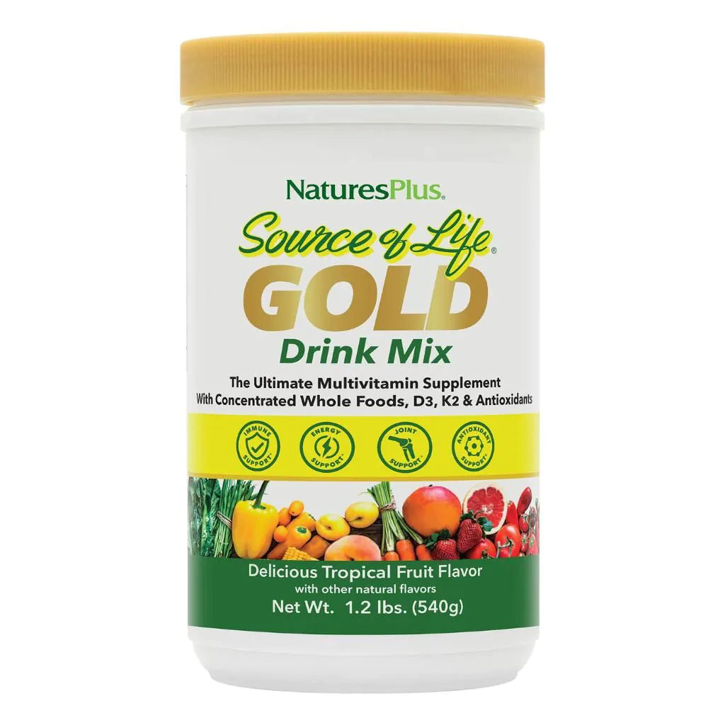 NaturesPlus Source of Life Gold Drink Mix Tropical Fruit Flavour 540g