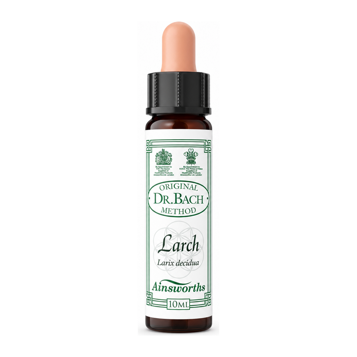 Dr Bach Larch Bach Flower Remedy by Ainsworths Natural Remedies — front view showing product label and branding, studio product photo on white background