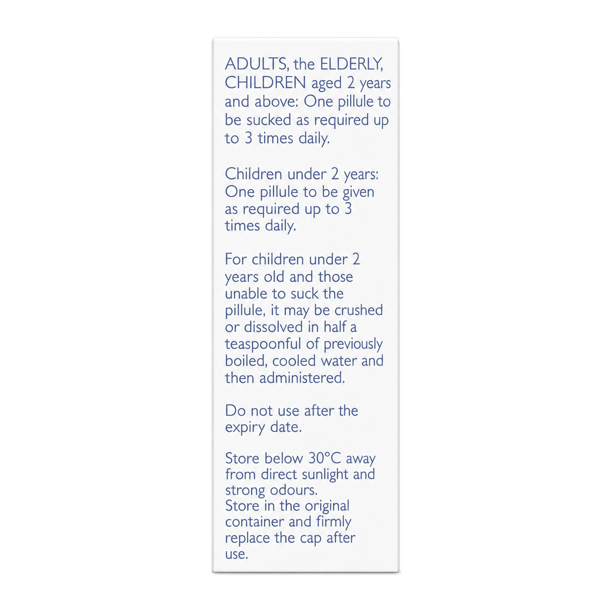 Helios Injury 30C by Helios Natural Remedies — cooking instructions side panel, studio product photo on white background
