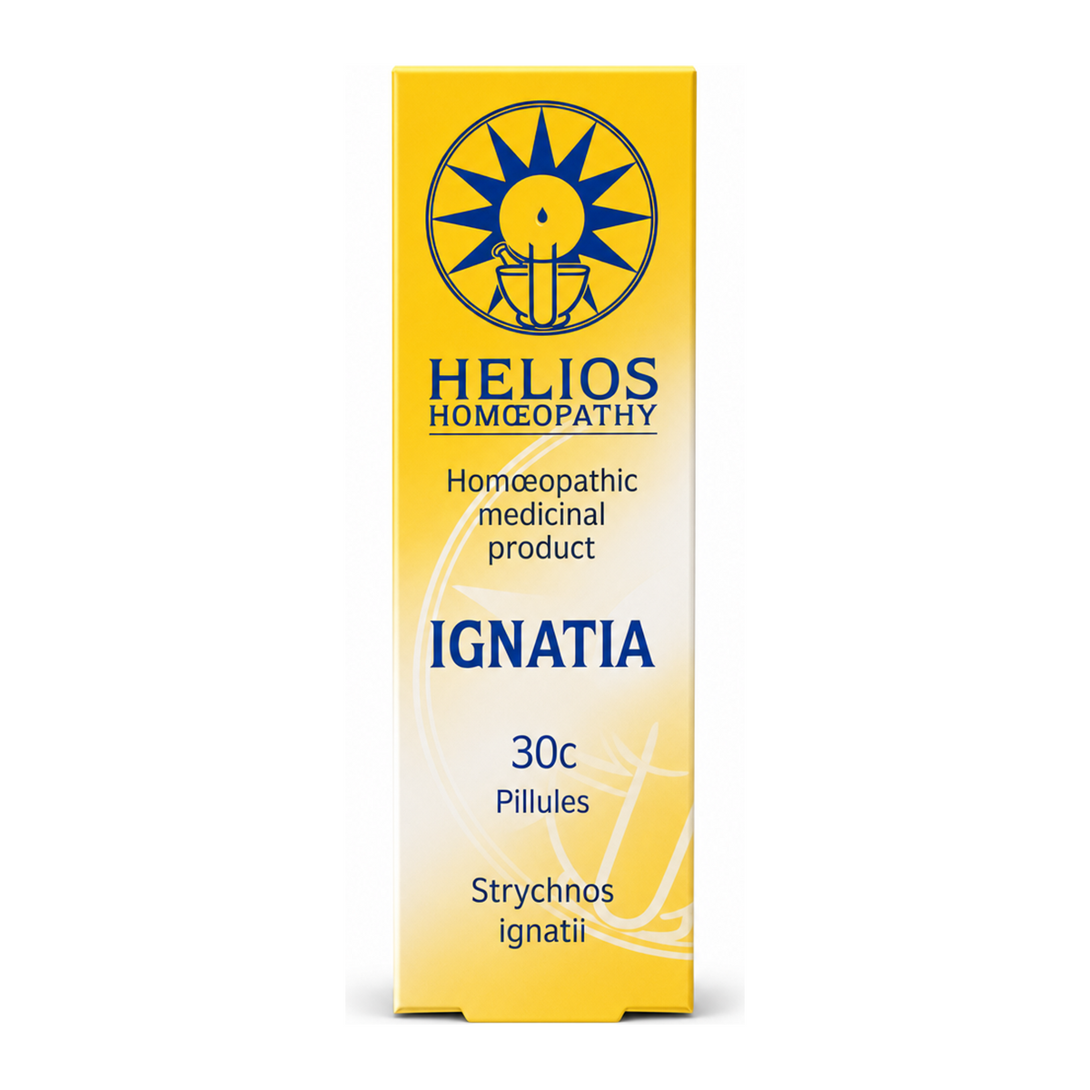 Helios IGNATIA 30c by Helios Homoeopathy Natural Remedies — front view showing product label and branding, studio product photo on white background