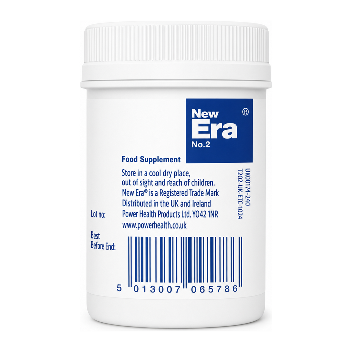 New Era No.2 Calc. Phos. 240 tabs by New Era Natural Remedies — back view showing ingredients and product details, studio product photo on white background