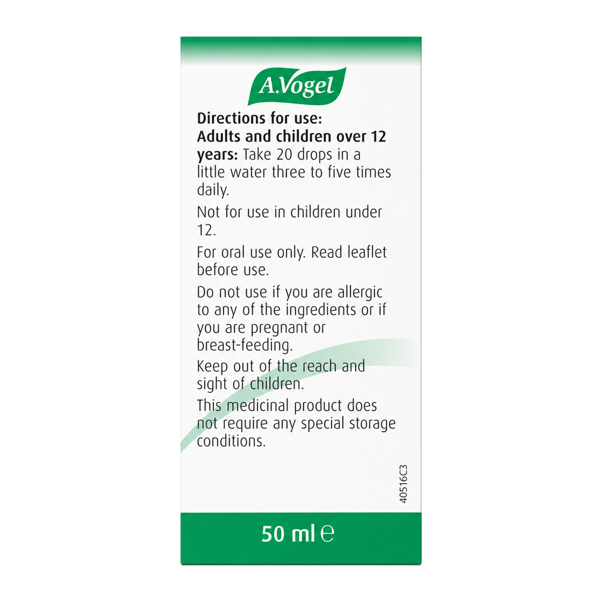 A.Vogel Bronchoforce by A.Vogel Natural Remedies — back view showing ingredients and product details, studio product photo on white background