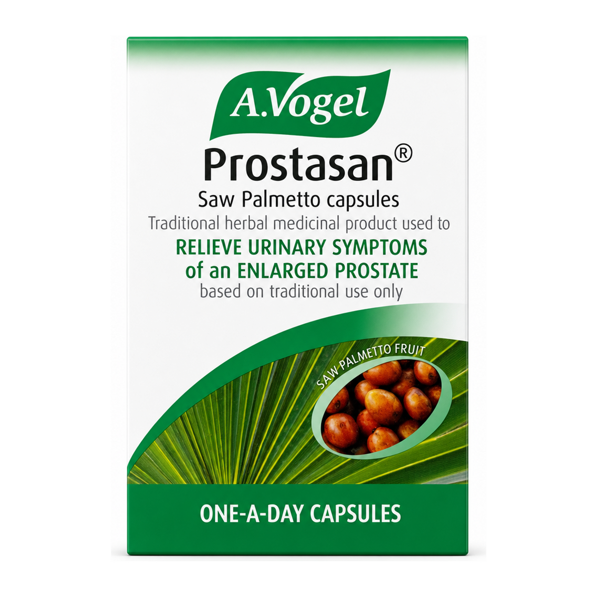 A.Vogel Prostasan Capsules by A.Vogel Natural Remedies — front view showing product label and branding, studio product photo on white background