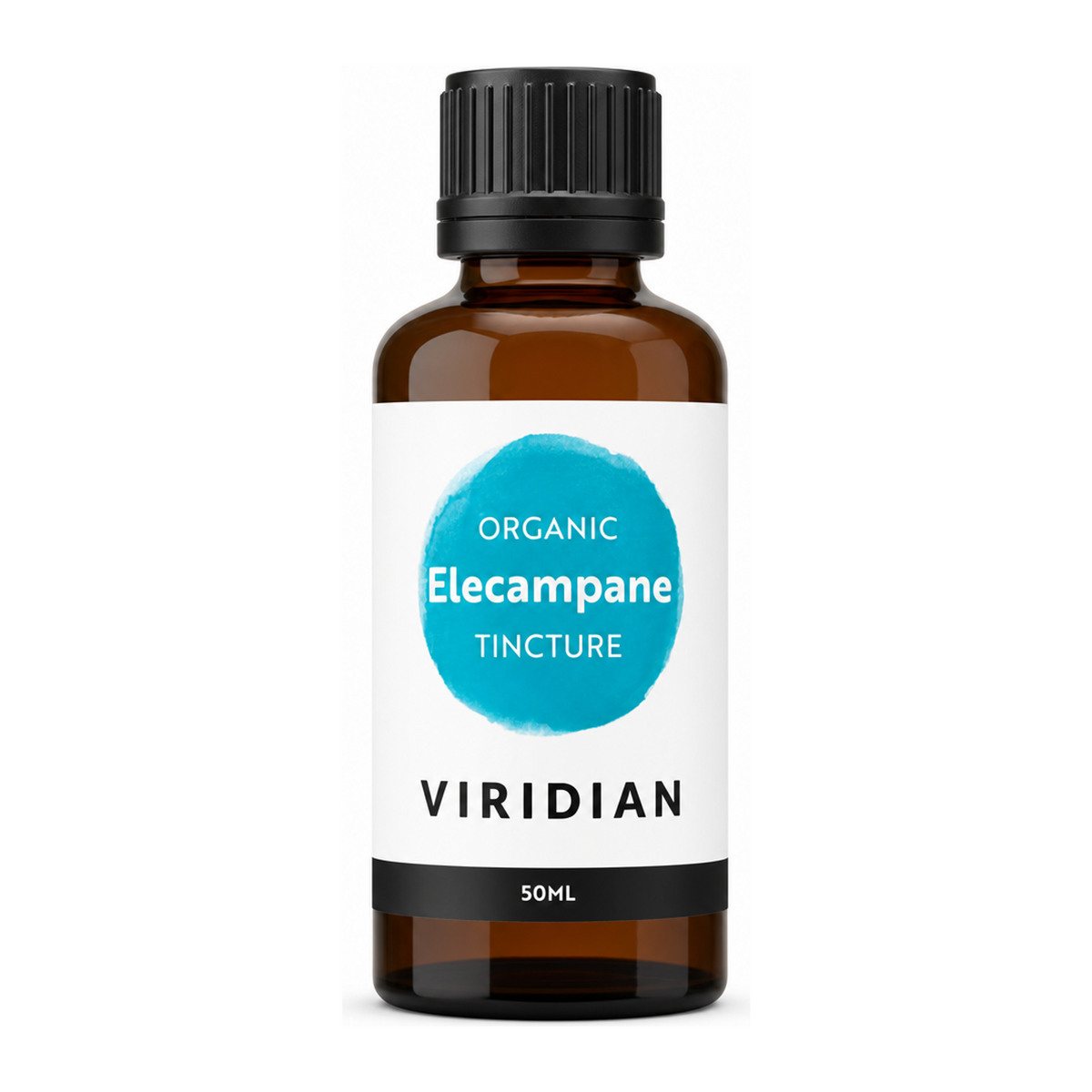 Viridian Organic Elecampane Tincture by Viridian Natural Remedies — front view showing product label and branding, studio product photo on white background