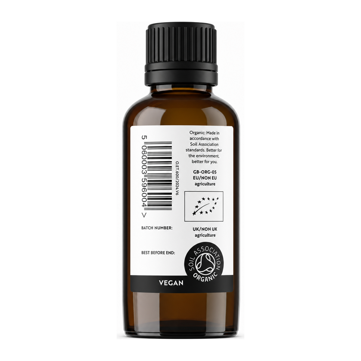 Viridian Organic Echinacea Tincture by Viridian Natural Remedies — back view showing ingredients and product details, studio product photo on white background