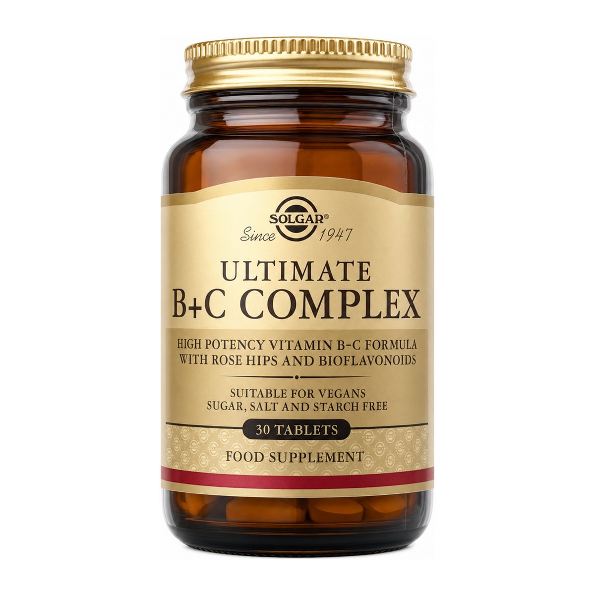 Solgar Ultimate B+C Complex by Solgar Natural Remedies — front view showing product label and branding, studio product photo on white background