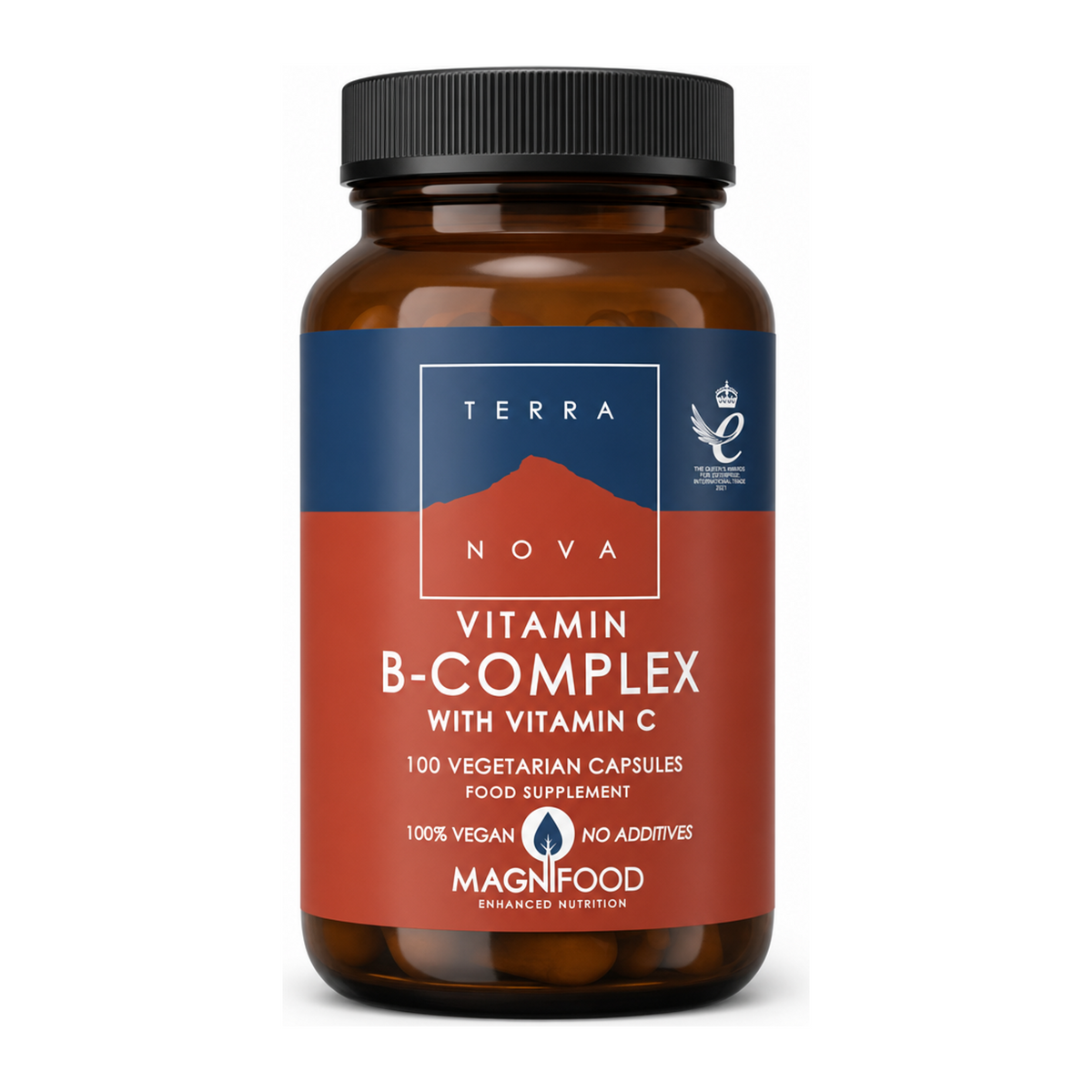 Terranova B-Complex with Vitamin C by Terranova Natural Remedies — front view showing product label and branding, studio product photo on white background