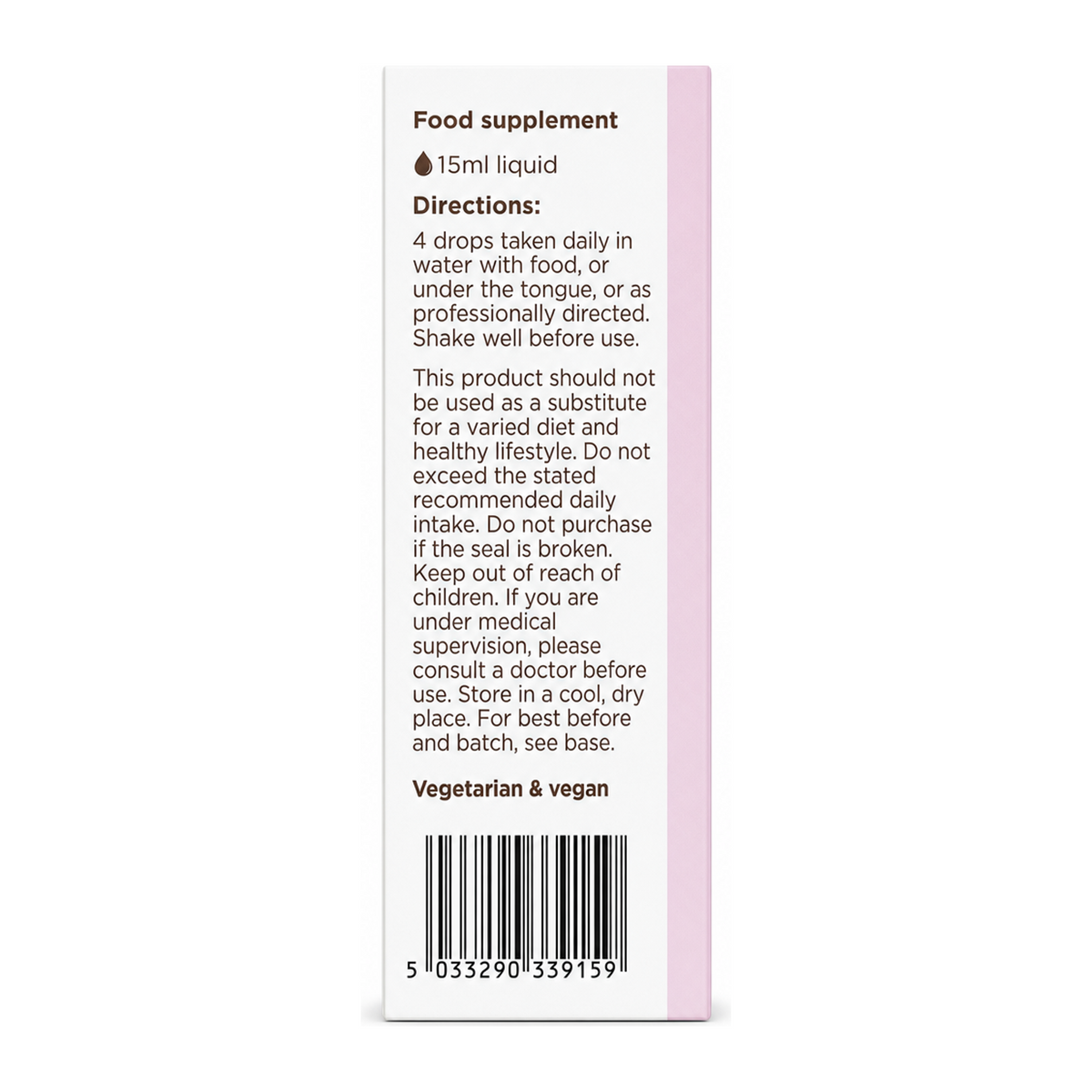 Biocare Nutrisorb Liquid Methyl B Complex by BioCare Natural Remedies — back view showing ingredients and product details, studio product photo on white background