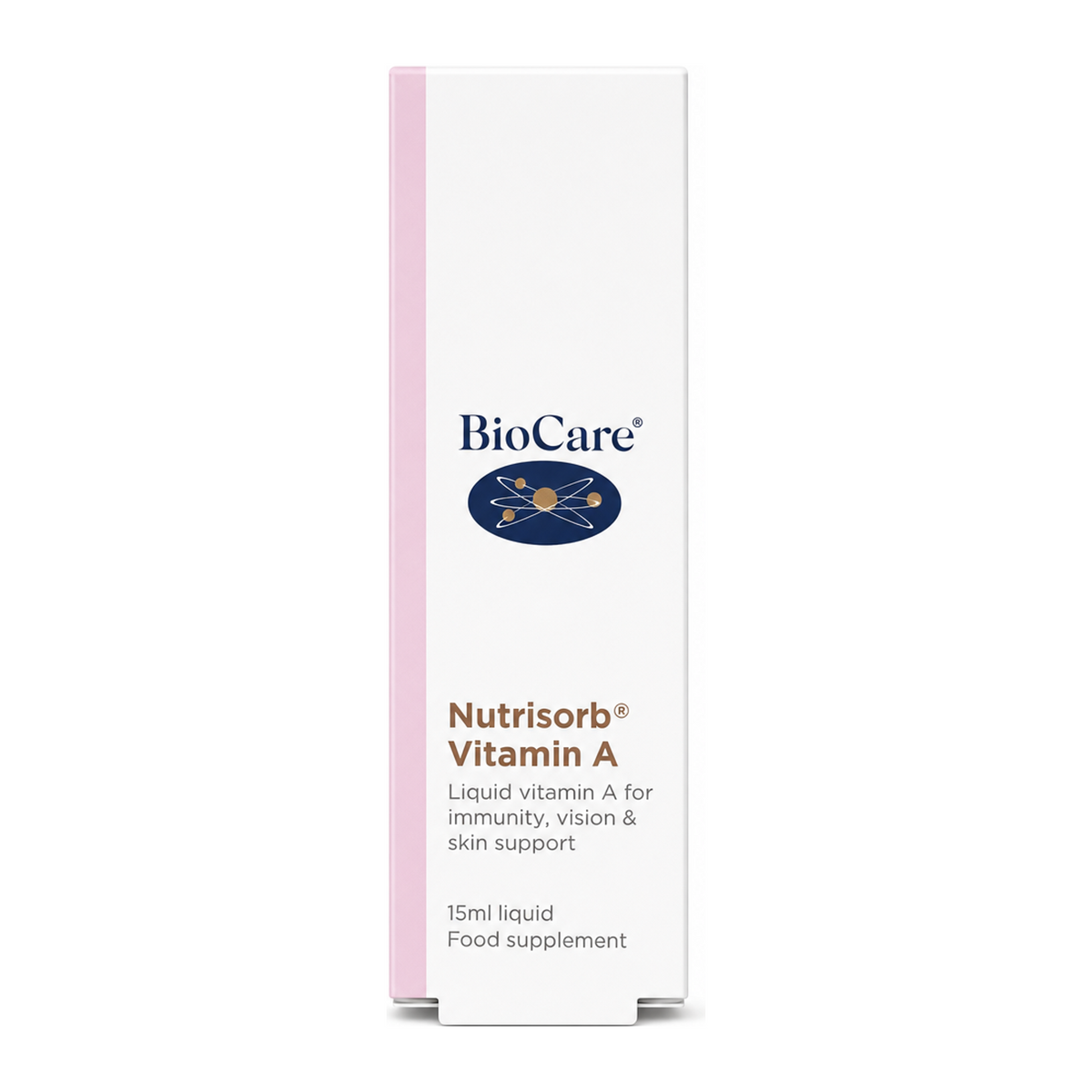 Biocare Nutrisorb Vitamin A by BioCare Natural Remedies — front view showing product label and branding, studio product photo on white background