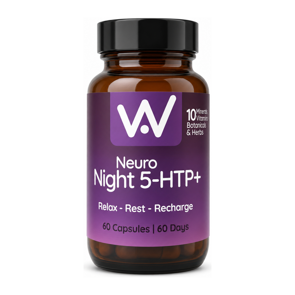 Well Actually Neuro Night 5-HTP+ (60 caps) by Well-Actually Natural Remedies — front view showing product label and branding, studio product photo on white background