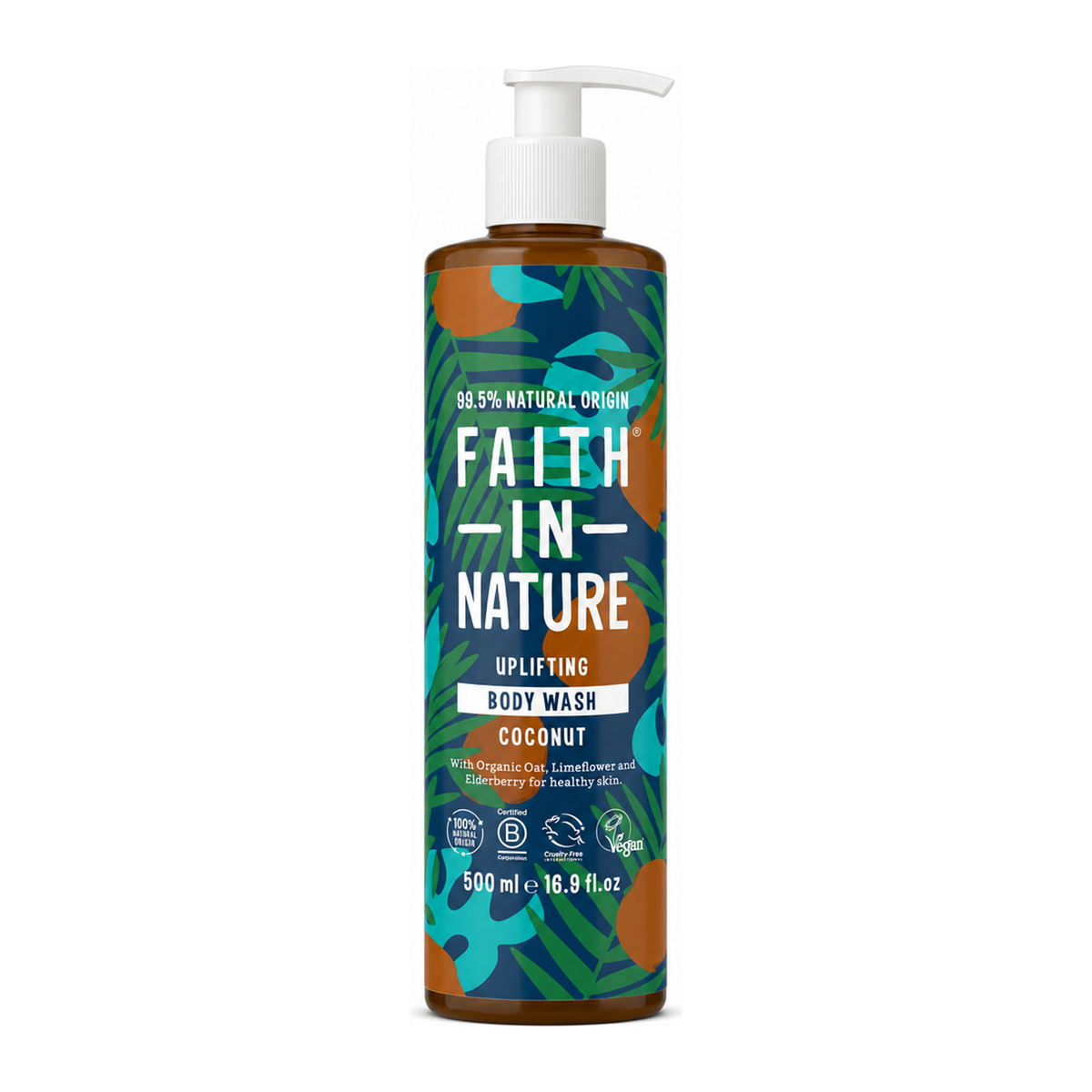 Faith in Nature Coconut Body Wash by Faith in Nature Personal Care — front view showing product label and branding, studio product photo on white background